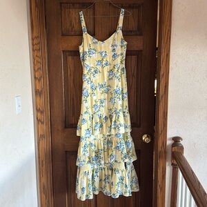 Abercrombie & Fitch tiered ruffled floral print dress, women size medium petite